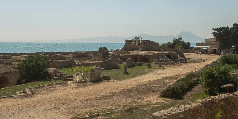 Restos de un fuerte en la antigua ciudad romana de Sufetula, en la ciudad de Sbeitla, en el centro-norte de Túnez.