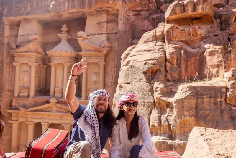 Um dia incrível em Petra saindo de Amã