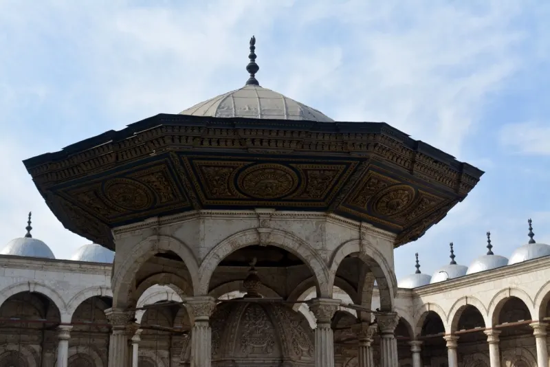ablution and fountain and courtyard of the great mosque of Muhammed ali pasha, Salah El Din Citadel Cairo