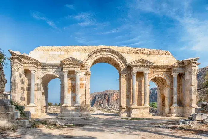 Ancient Ruins of Triumphal Arch of Anavarza, Ceyhan, Adana, Turkey