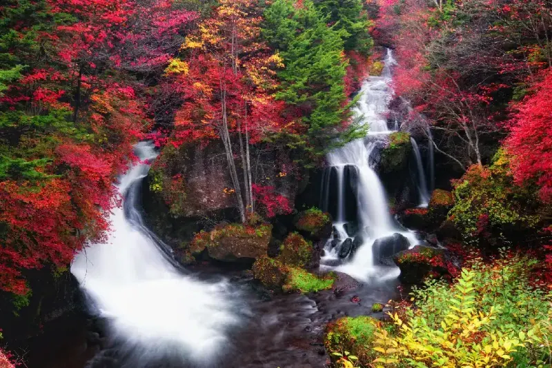 Cataratas Ryuzu cerca del lago Chuzenji en el Parque Nacional de Nikko/Japón.