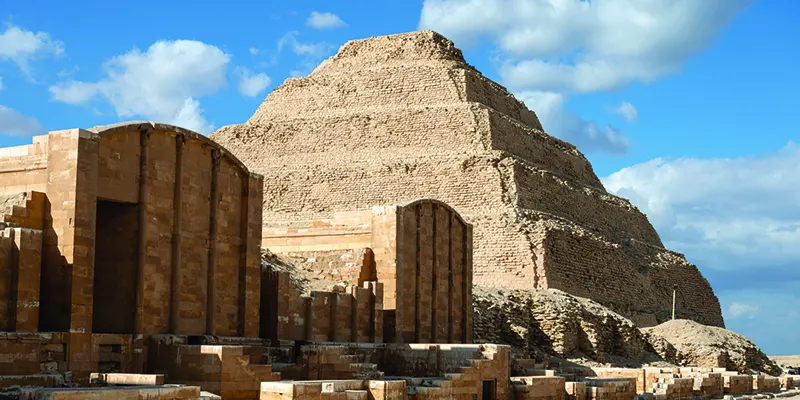 Step Pyramid of Djoser at Saqqara, the world’s earliest large-scale stone monument, built during Egypt’s Third Dynasty