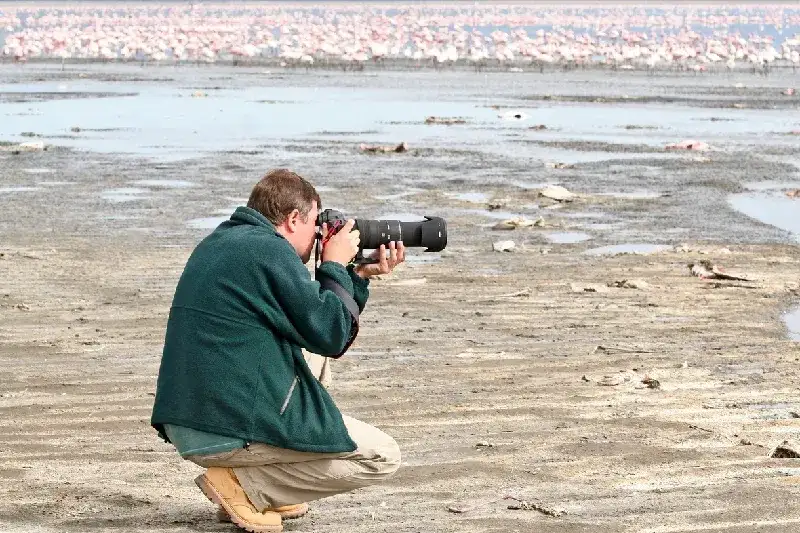 Photographing Flamingos in Lake Nakuru