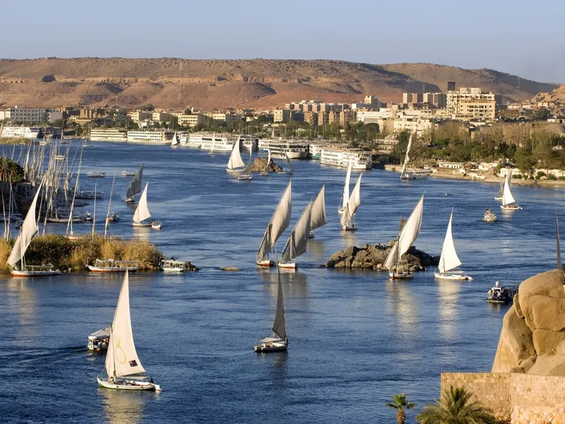 Felucca Boats on the Nile, Aswan Felucca Boats on the Nile, Aswan