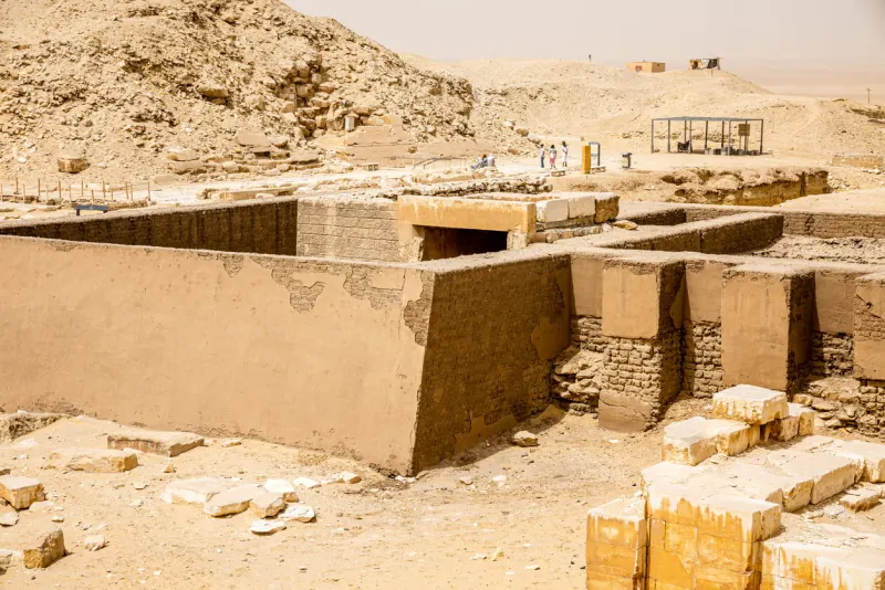 ruins near to the pyramids of unas, Saqqara Pyramids