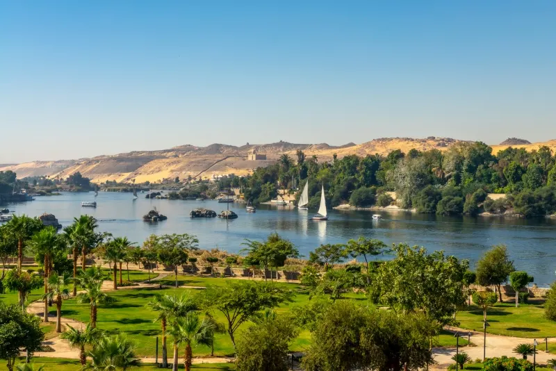 view of the Nile with Felucca, Nile Valley