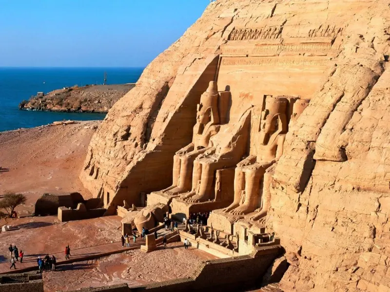 View of Abu Simbel in Upper Egypt View of Abu Simbel in Upper Egypt