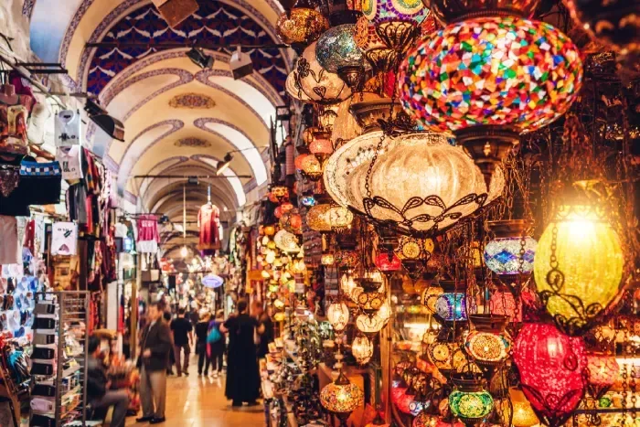 Turkish lanterns on the Grand Bazaar in Istanbul