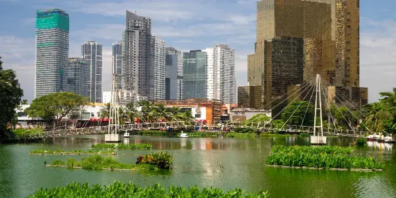 Ciudad de Colombo, Sri Lanka, isla de Ceilán, parque Galle Face Green.