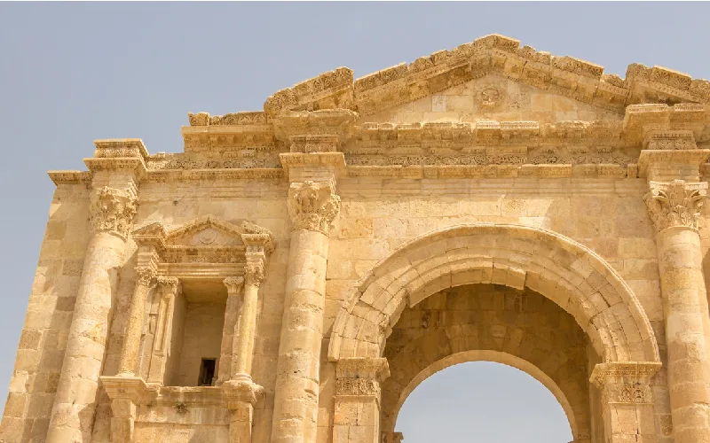 Main gate Hadrian's Arch in Jerash (Jordan) 