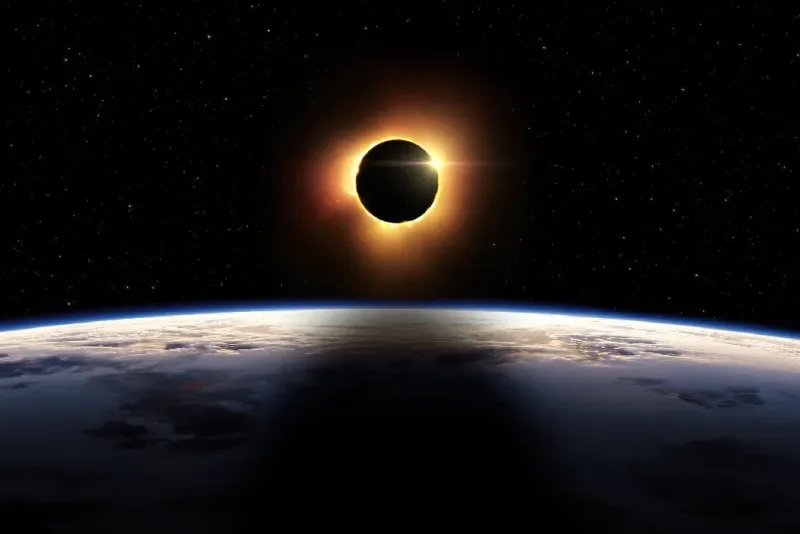 Eclipse solar total. La Luna cubre el Sol.