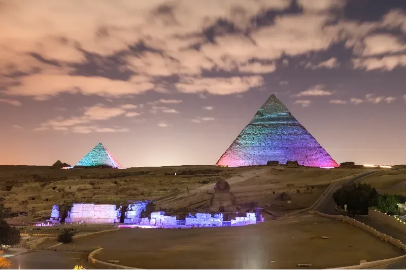 Ton- und Lichtshow an den Pyramiden von Gizeh