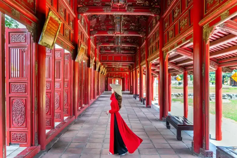 Tourist in Hue in Vietnam