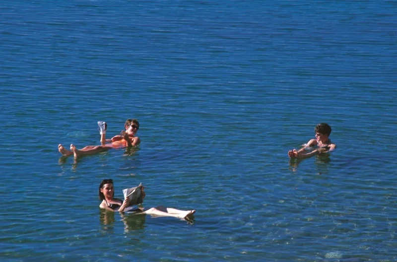 Floating in the Dead Sea Salty Water Floating in the Dead Sea Salty Water