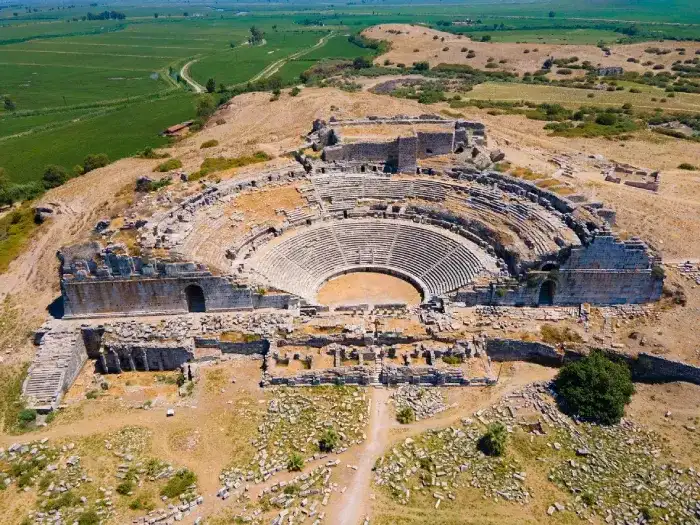 Theatre of Miletus aerial panoramic view