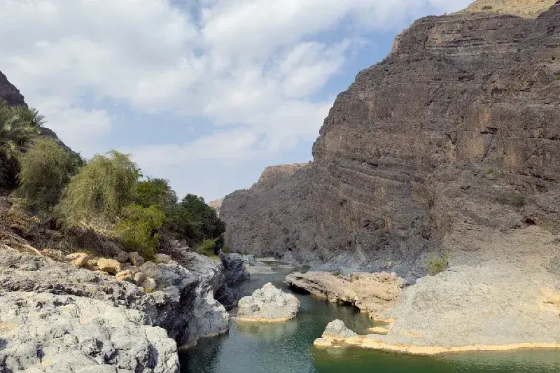 Wadi Al Arbeieen valley in Oman