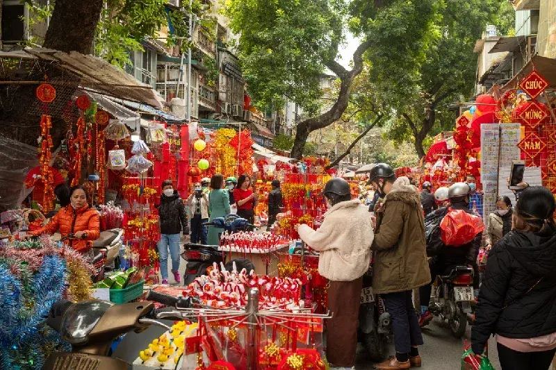 Lunar new year market in Hanoi