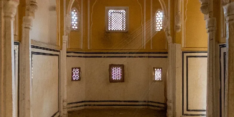 Pequeñas ventanas del Hawa Mahal en Jaipur