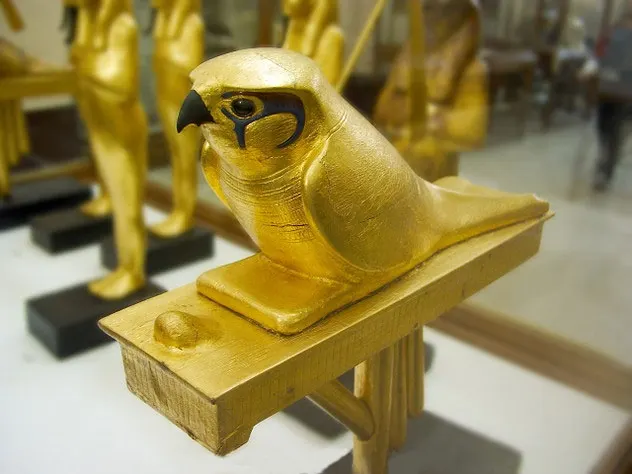Golden Falcon statue at Egyptian Museum