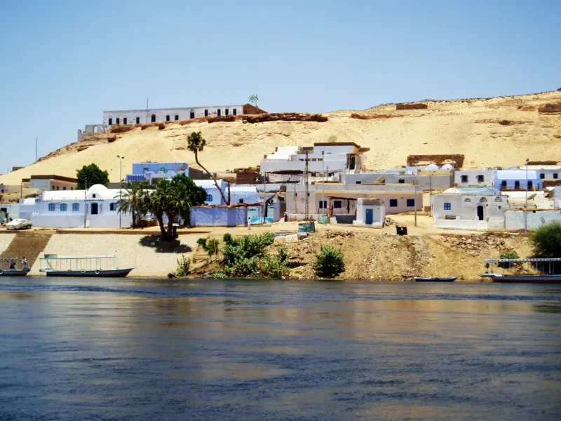 Nubian vilage on the Nile River, Nile Valley