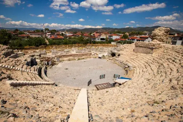 the ancient roman theater in iznik. iznik is a town in the province of bursa