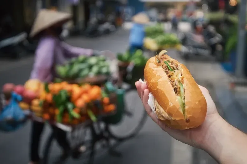 Banh Mi sandwich on street