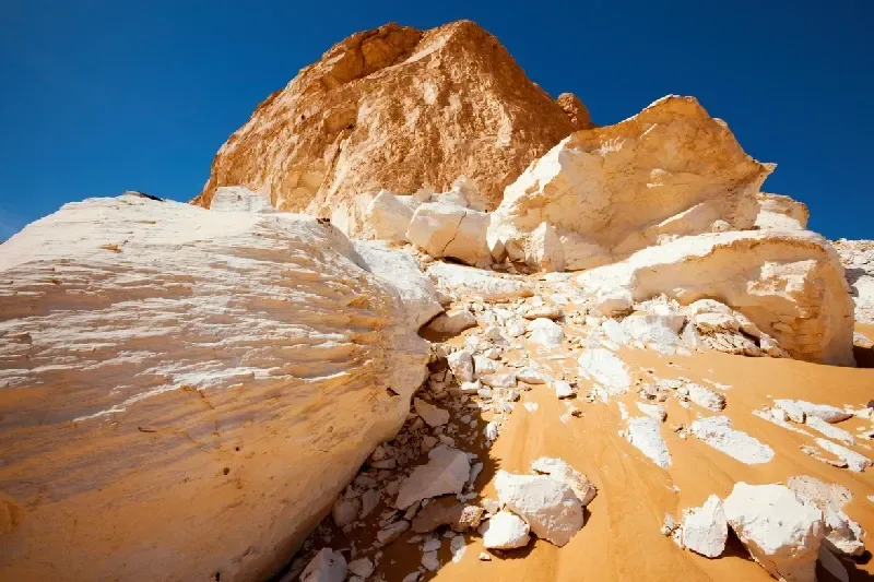 Kalkstein in der Weißen Wüste, Nordsahara, Ägypten.