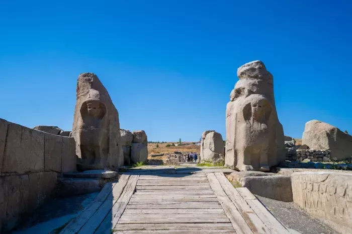 Sphinxes and Reliefs on the Southern Gate at Alacahoyuk