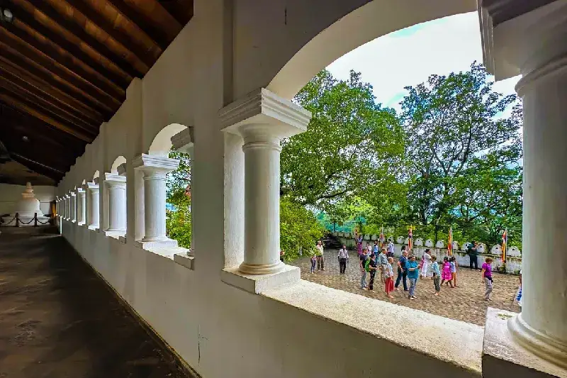 Visitors inside Dambulla cave temple