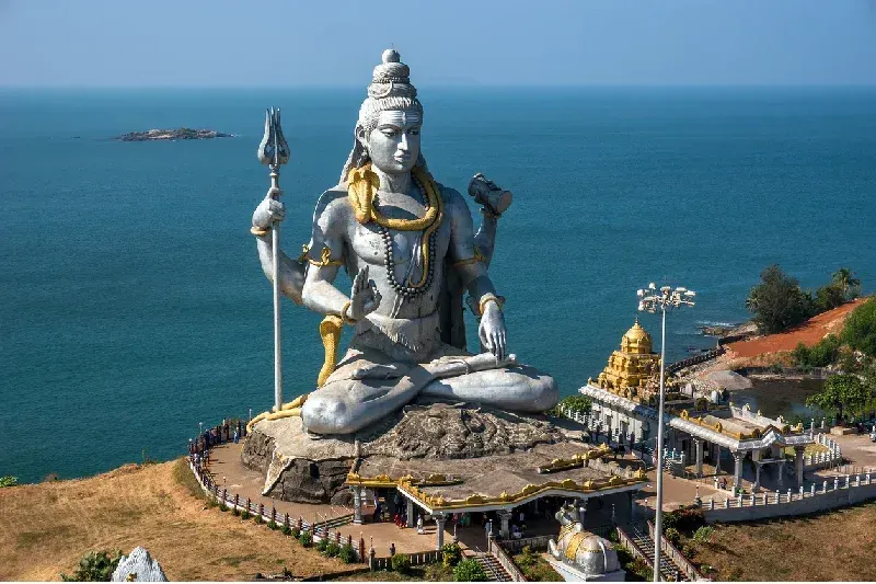 Hindu god statue in meditation India