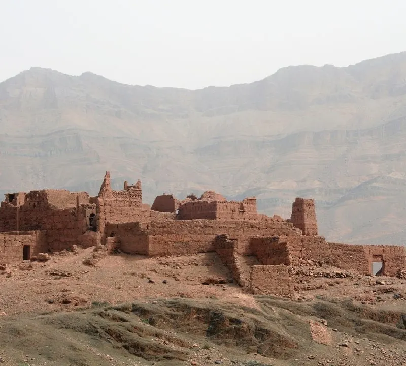 Ruínas de Casbah no Vale do Draa, no Marrocos.