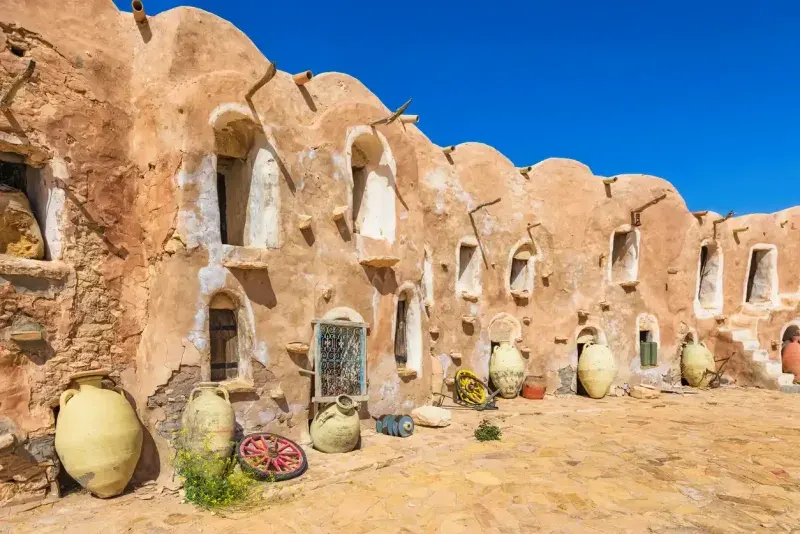 Ksar Ouled Debbab is a fortified granary in Tunisia