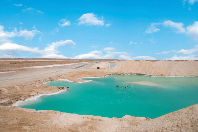 a beautiful view of salt plains and lakes in siwa oasis, Siwa Oasis Egypt 