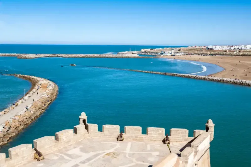 Rabat Harbor View From Kasbah Fortress Over Atlantic