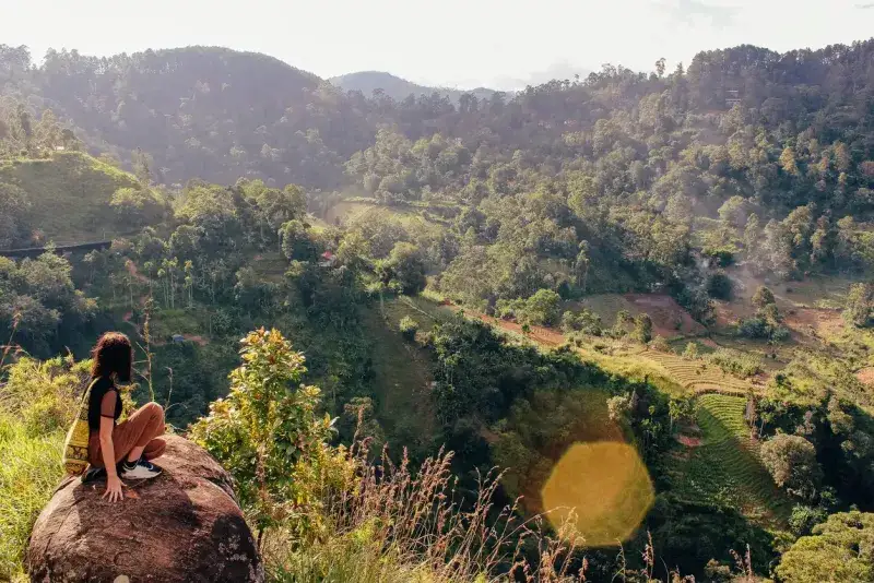 Enjoying the view of Adam`s Peak