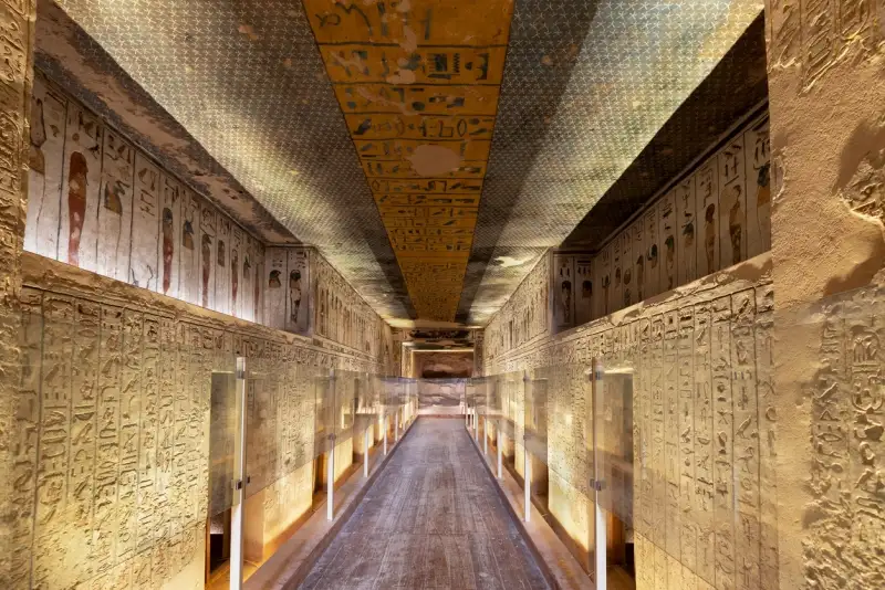 Tomb of Ancient Egyptian Pharaoh Ramesses III in Valley of Kings in Luxor, New Kingdom of Ancient Egypt
