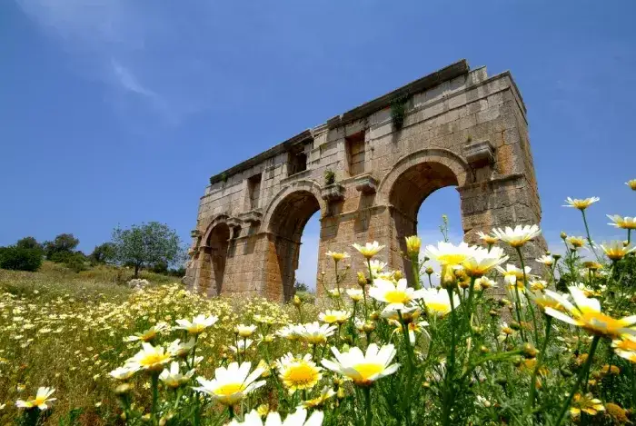 The ancient Roman gate at the northern edge of the ruins of Patara