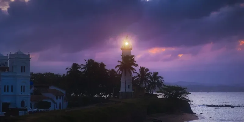 Faro del fuerte de Galle, Sri Lanka.