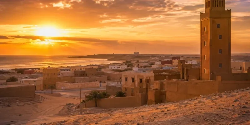 Tan-Tan, nel sud del Marocco, al tramonto