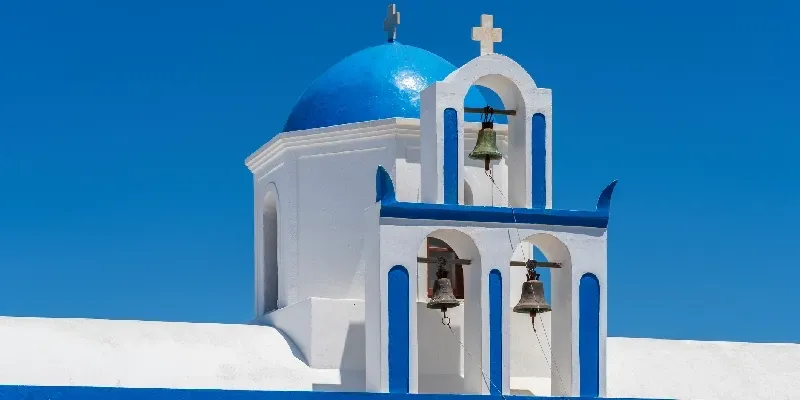 El Monasterio de Profitis Ilias, Santorini, Grecia