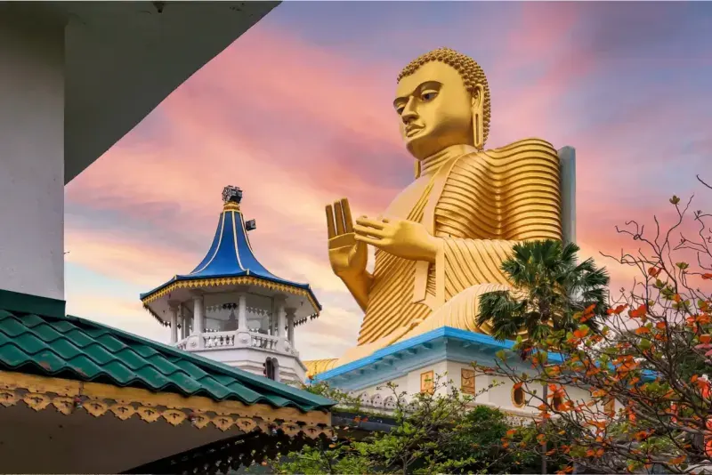 Golden Buddha statue in Dambulla Temple