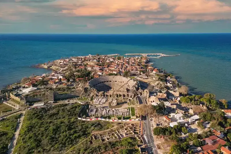 Scenic view of ancient Side, Turkey.