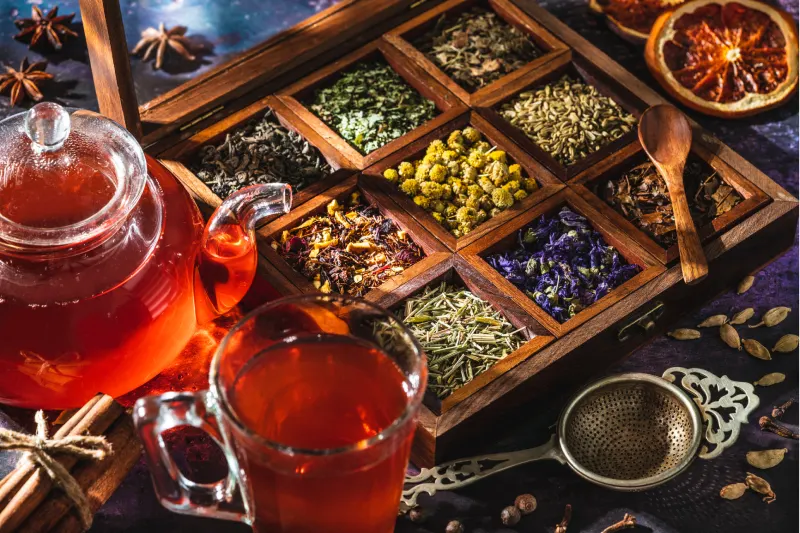 Spices and hibiscus tea