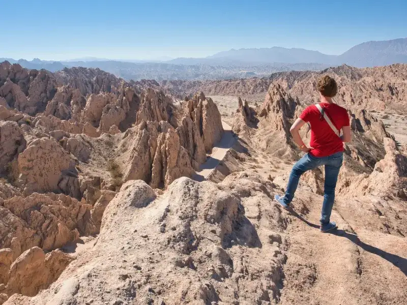 Tourist at Quebrada de las Flechas Route 40 Salta