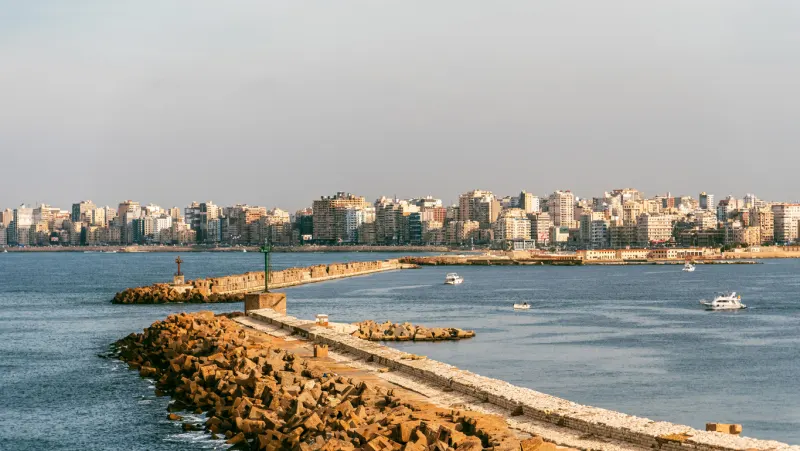 Ppanoramic view of Alexandria, Lighthouse of Alexandria