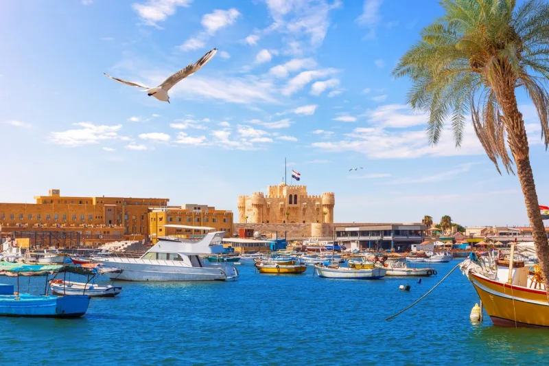Qaitbay fortress and Alexandria, Alexandria Port Egypt