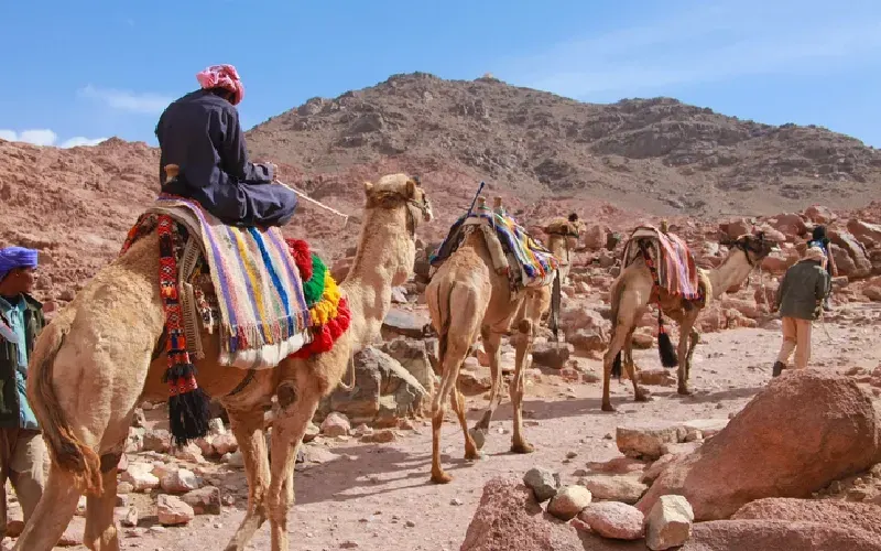 Lever du soleil depuis le sommet du Mont Sinaï en Égypte