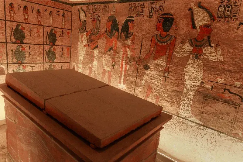 Grab von Tutanchamun im Tal der Könige von Ägypten, Sohn von Echnaton und Nofretete