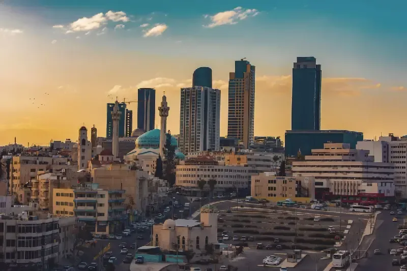 Wunderschöner Blick auf die Stadtlandschaft von Amman in Jordanien
