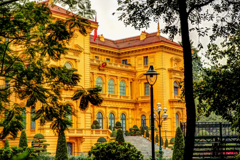 The grounds and buildings of the Ho Chi Minh Mausoleum